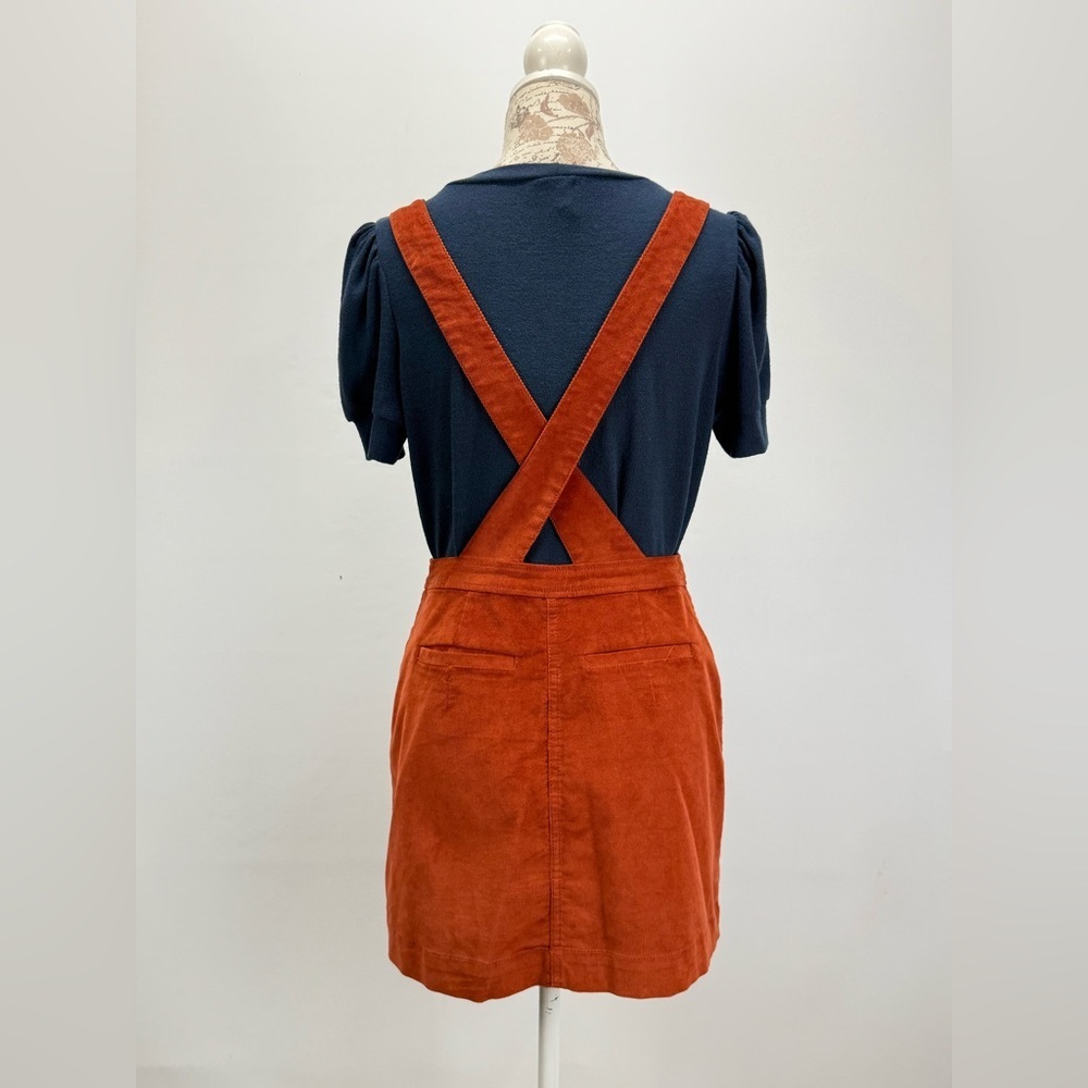 FREE PEOPLE Rust Brown corduroy Old School Love jumper Dress size 4 - Picture 8 of 14